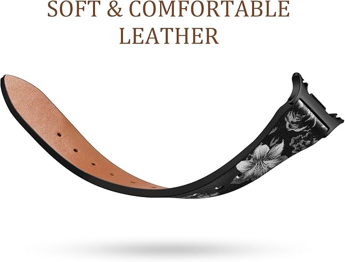 GEAK Slim Leather Band Compatible with Samsung Galaxy Watch 8 40mm 44mm/Watch 8 Classic 46mm, No Gap Adjustable Genuine Leather Replacement Dressy Strap for Samsung Watch 8 Bands Women