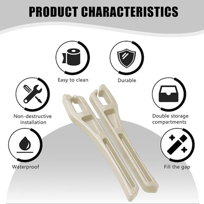 Car Seat Gap Filler, 2PCS Crevice Blocker Stopper Between Vehicle Seat Console, No Drop Automotive Fill Crevice Guard Interior Accessories, Universal for SUV Truck Sedan (Beige)