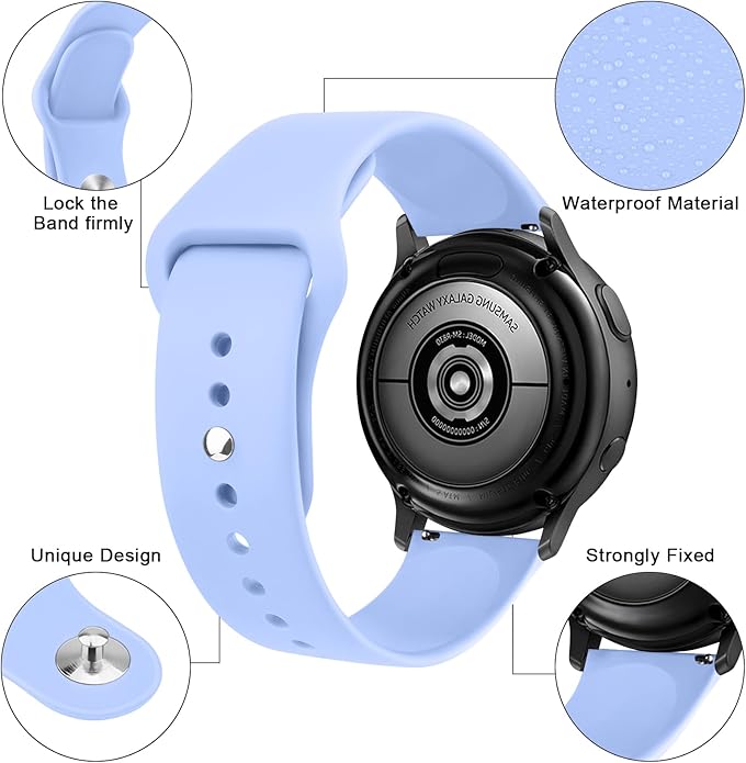 Meliya 22mm Watch Bands Quick Release Replacement Wristband, Soft Silicone Sport Replacement Straps for Men Women