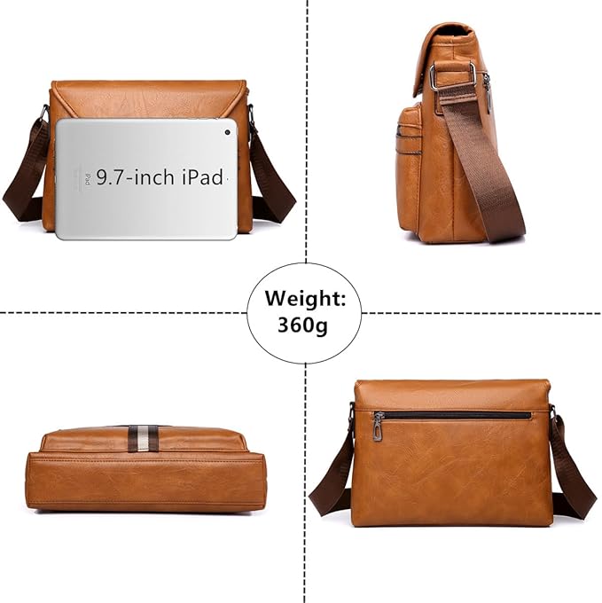Zipper Buckle Leather Messenger Bag Crossbody Shoulder Bag Vintage Handle Bags | Zipper, Buckle, Leather, Vintage