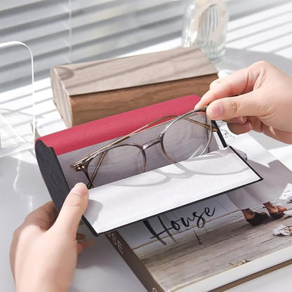 Philley Dual Glasses Case 2-in-1 PU Leather Hard Shell Double Eyeglasses case for Women & Men