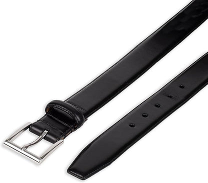 Cole Haan Men's Black Leather Dress Belt - Classic Style With Polished Buckle for Work Or Formal Wear