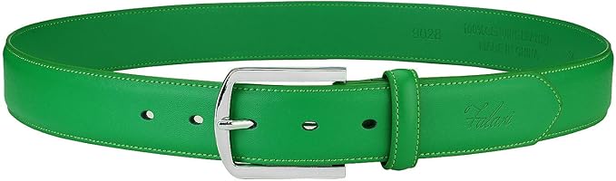 Falari Men Genuine Leather Casual Dress Belt With Single Prong Buckle, Classic Style Belt