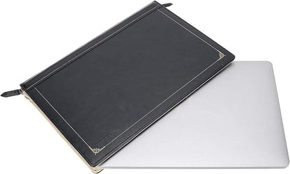 MOSISO Laptop Sleeve Case Compatible with MacBook Air 13 inch M4 A3240 M3 A3113 M2 A2681 M1 A2337 A2179 A1932 2025-2018/Pro 13 inch M2 M1 2025-2016, PU Leather Vintage Portfolio Cover, Black