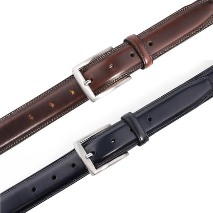 Mens Genuine Leather Dress Belt for Men, Handmade, 100% Cow Leather,Classic Casual and Business Belt Prong Buckle