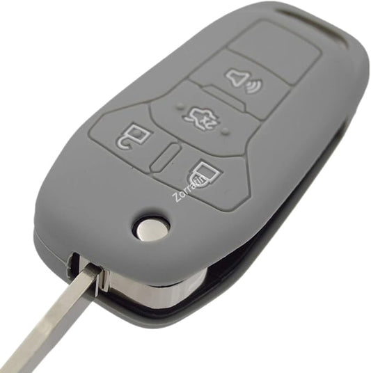Silicone Rubber Key Fob Cover Protector for Ford Fusion Explorer (Flip Key) N5F-A08TAA 164-R7986 5924003 4 Button Remote Control