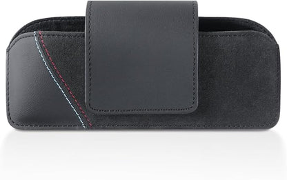 BETTERHUMZ Car Eyeglasses Holder Storage Case Compatible with BMW 5 6 GT X5 X6 Serie E60 E70 E71 G30 G38 525i 530i 540i for Alcantara Sunglasses Organizer Box Accessories (NAPA leather)