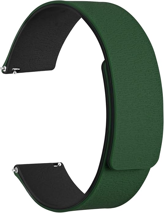 WOCCI Magnetic Watch Bands, Wood Grain Silicone, Quick Release, Compatible Watch Lug 20mm 22mm
