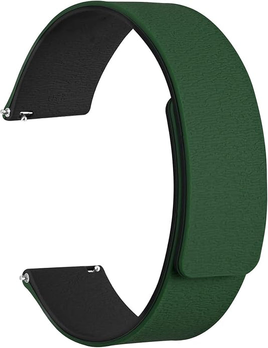 WOCCI Magnetic Watch Bands, Wood Grain Silicone, Quick Release, Compatible Watch Lug 20mm 22mm