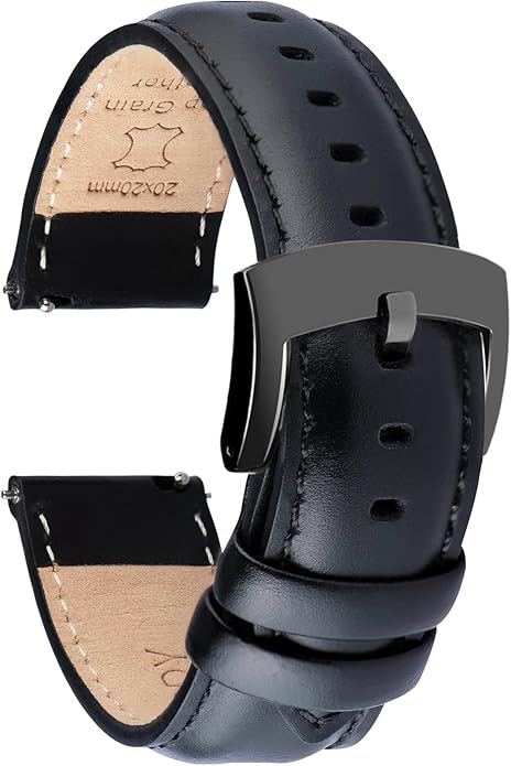 OTTOODY Leather Watch Bands Quick Release, Elegant Top Grain Leather Watch Straps for Men & Women, Choice of Color & Width - 18mm, 19mm, 20mm, 21mm or 22mm Wristbands Bracelet for Watch & Smartwatch