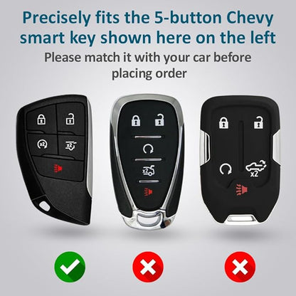 Autobase Silicone Key Fob Cover for 2022 2023 2024 2025 2026 Chevy Equinox Silverado 1500 GMC Sierra 1500 | 2024 2025 2026 Silverado Sierra 2500HD 3500HD | 2-Pack in Black