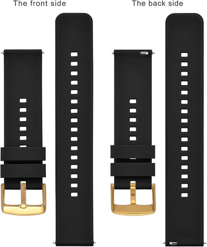 BISONSTRAP Watch Strap 18mm 19mm 20mm 21mm 22mm, Quick Release Silicone Watch Bands for Men Women