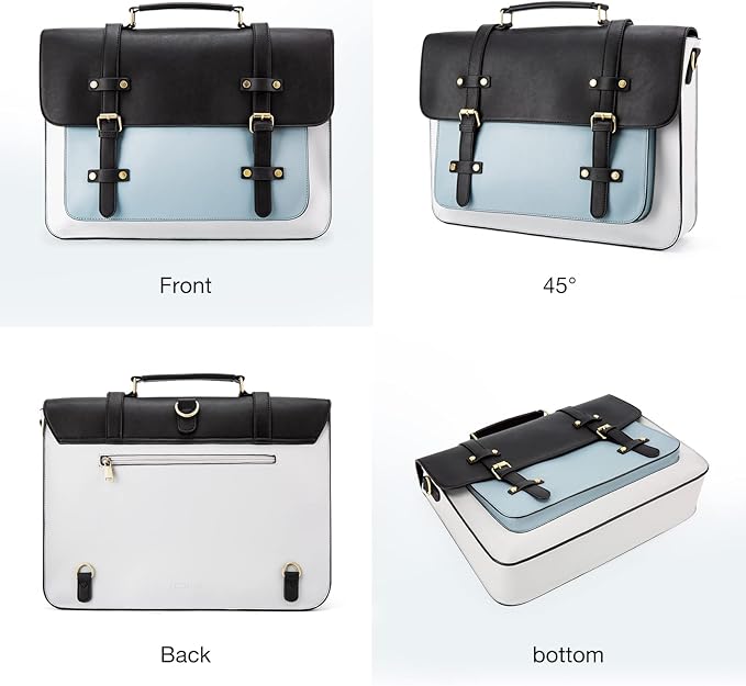 ECOSUSI Laptop Bag for Women Vegan Leather Messenger Bag Fashion Briefcase Computer Satchel Bag
