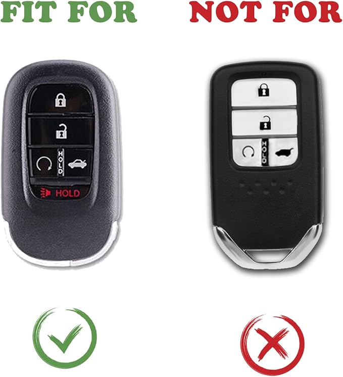 TANDRIVE Key Fob Cover for (5 Buttons) Honda 2026 2025-2022 Civic Accord CR-V HR-V Pilot and 2026 Passport, Silicone, 2-Pack, Black