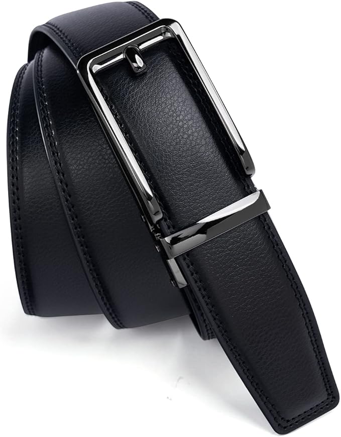 28"-68" Men's Leather Ratchet Dress Belt Big And Tall With Automatic Buckle