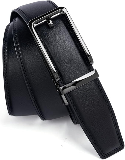 28"-68" Men's Leather Ratchet Dress Belt Big And Tall With Automatic Buckle
