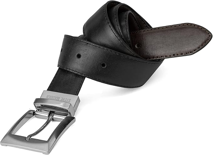 Steve Madden Men's Reversible Men's Dress Casual Every Day Leather Belt