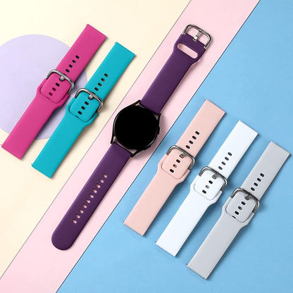 DaQin 10 Pack Bands Compatible with Samsung Galaxy Watch 7/6/5/4 40mm 44mm/Watch 6 Classic 43mm 47mm/Watch 5 Pro 45mm/Watch 4 Classic/Active 2 Band, 20mm Soft Silicone Sport Strap Wristbands Women Men