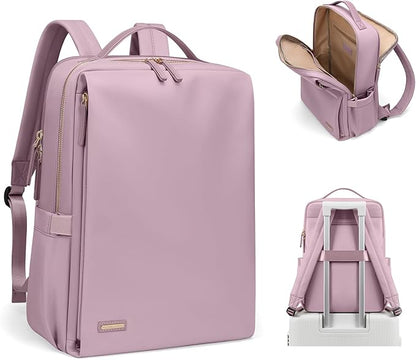 GOLF SUPAGS Stylish Laptop Backpack for Women Airline Approved Perfect for Work College and Travel Multi-Functional Casual Daypack Fits 15.6 Inch Notebook (Pinkish Purple)