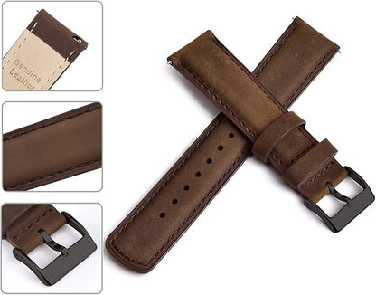Ritche Christmas Gift Quick Release Leather Watch Bands Genuine Watch Straps for Men Women Top Grain Leather Watch Strap, White Elephant Gifts, Stocking Stuffers for Men, Father's Day gifts