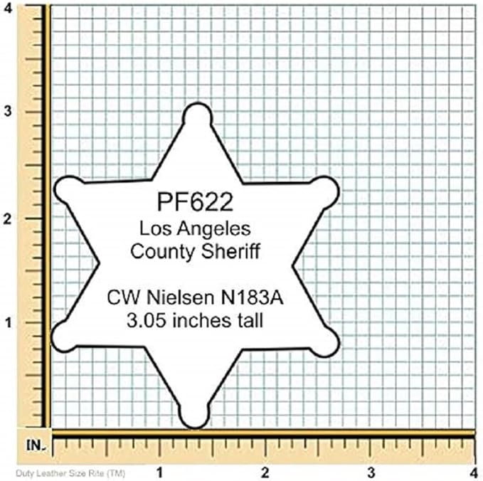Perfect Fit Shield Wallets County of Los Angeles Sheriff Six-Point Star Belt Clip Badge Holder with Pocket and Chain (Cutout PF622), Black Leather, One Size