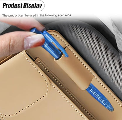 ZIMISI Leather Car Visor Organizer, Sun Visor Storage Bag, Car Tissue Holder, Multi-Pocket Document Holder, Vehicle Travel Accessories for Pen, License, Cards, Sunglasses, Tissues (Khaki)