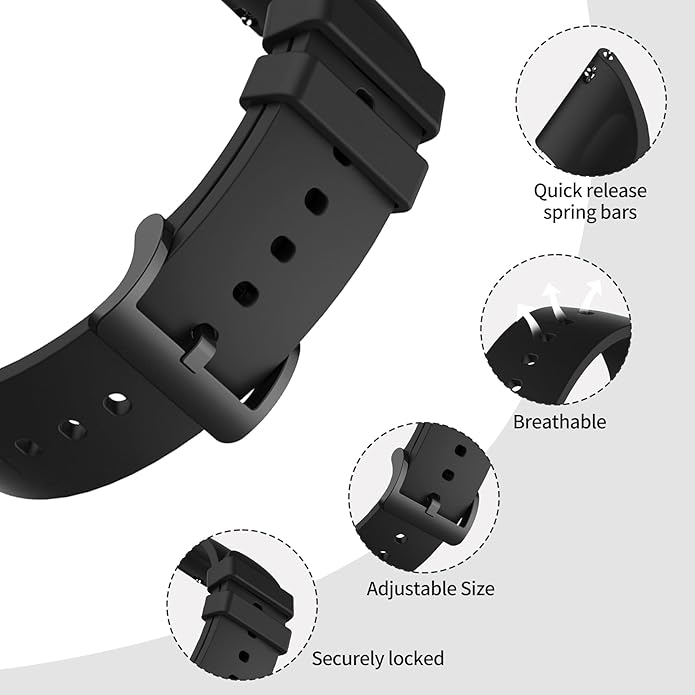 Chofit 10 Pack Silicone Bands Compatible with Amazfit Active 2 1/GTR mini/GTS 2 2e 3 4/GTS 2 4 mini, 20MM Replacement Watch Straps for Amazfit Bip 3,3 Pro/Bip U,U Pro