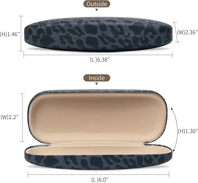 Glasses Case Hard Shell, Leather Protective Case for Sunglasses with Cleaning Cloth, Cute Eyeglass Cases for Women