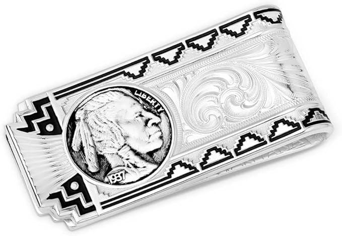 Montana Silversmiths Made in the USA Western Lifestyle Money Clip (Buffalo Nickel Southwestern)