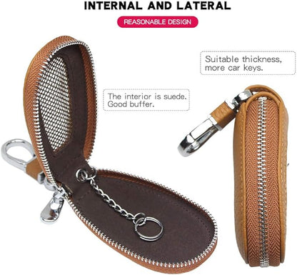 Universal Premium Car Key Fob Case Genuine Leather Car Smart Key fob Holder for Remote Key Fob