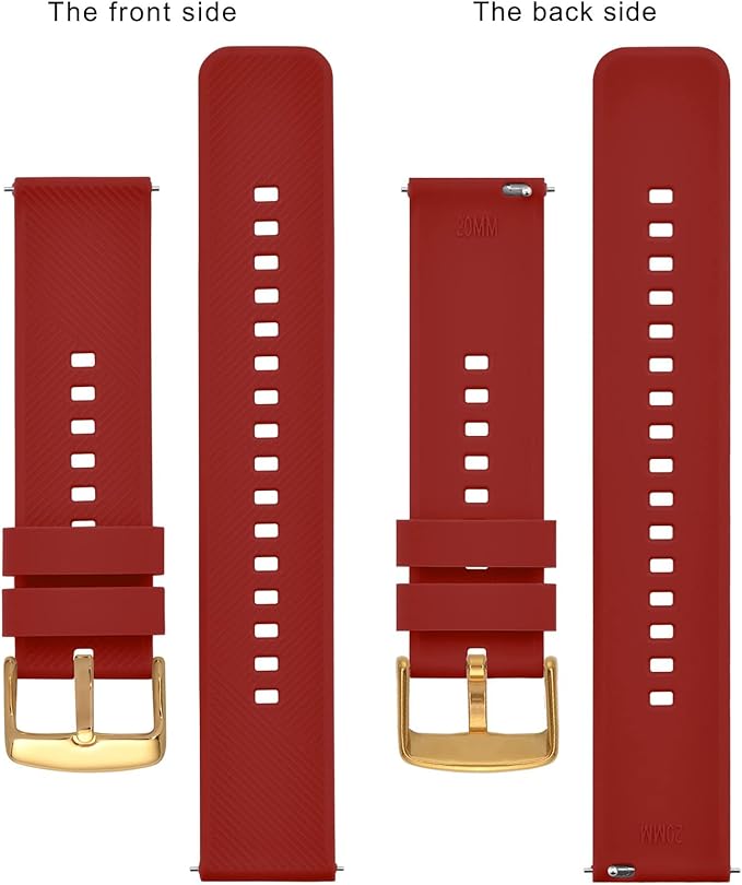 BISONSTRAP Watch Strap 18mm 19mm 20mm 21mm 22mm, Quick Release Silicone Watch Bands for Men Women