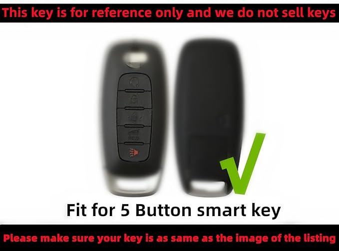 REPROTECTING TPU Key Fob Cover Compatible with Nissan Pathfinder Rogue Kicks (Matte Black/Matte Black, 5 Buttons/TPU)