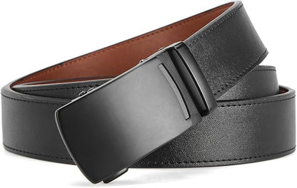 BOSTANTEN Mens Belt Leather Ratchet Belt For Men Dress and Casual with Adjustable Buckle, Trim to Fit