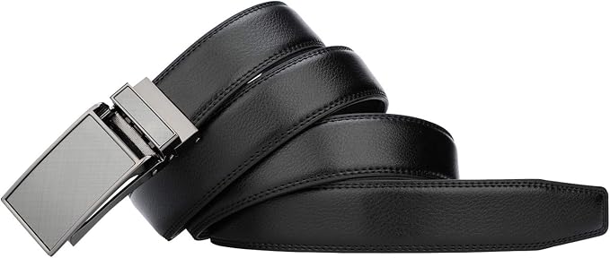 HIMI Men's Comfort Genuine Leather Ratchet Dress Belt with Automatic Click Buckle