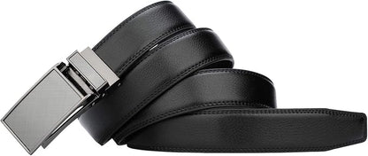 HIMI Men's Comfort Genuine Leather Ratchet Dress Belt with Automatic Click Buckle