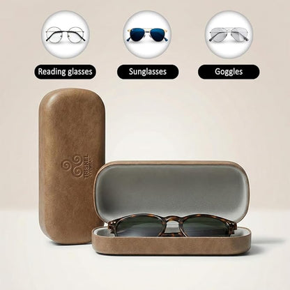 Rounded Rectangle Glasses Case – Hard Shell PU Leather Eyewear Case with Soft Lining & Magnetic Closure