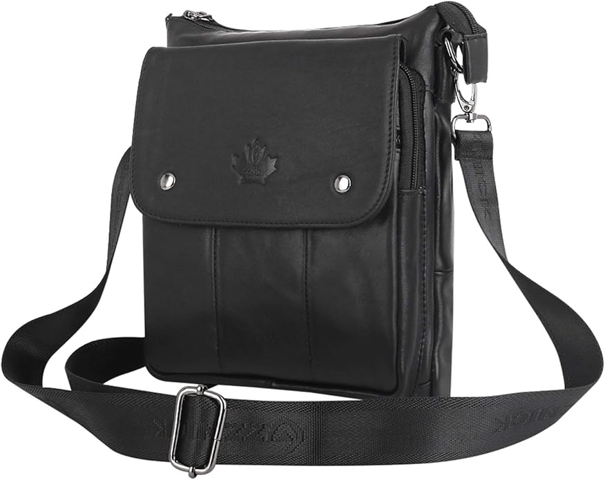 Genuine Leather Messenger Bag, Sling Bag Crossbody Shoulder Bags for Travel Work Business