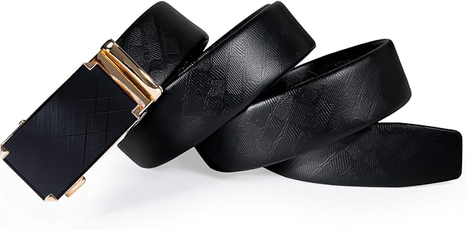 Dubulle Men's Ratchet Belt Gold/Black/Red/Green/Blue/White Automatic Buckle Business Casual Belt Gift - Adjustable Fit