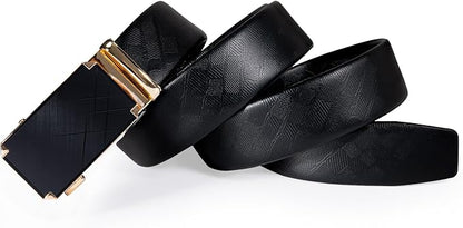 Dubulle Men's Ratchet Belt Gold/Black/Red/Green/Blue/White Automatic Buckle Business Casual Belt Gift - Adjustable Fit