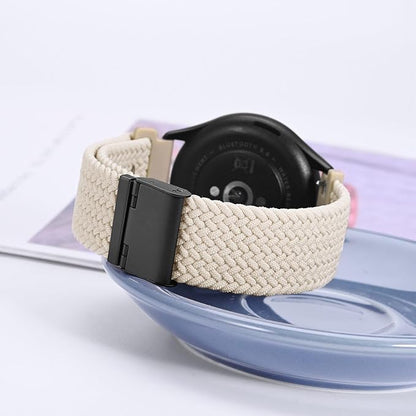 WOCCI 20mm Braided Nylon Watch Band for Men and Women, Quick Release, Black Stainless Steel Buckle (Starlight)