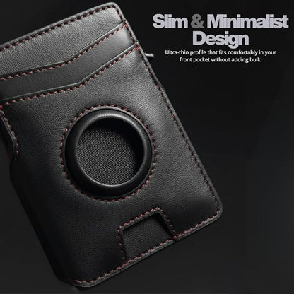 Mens Wallet with AirTag Holder, RFID Blocking, Pop-Up Aluminum Card Holder, ID Window, Money Clip, Fits up to 12 Cards, Slim & Minimalist, Smart, MicroFiber Gift Box Carteras para Hombre (Black)