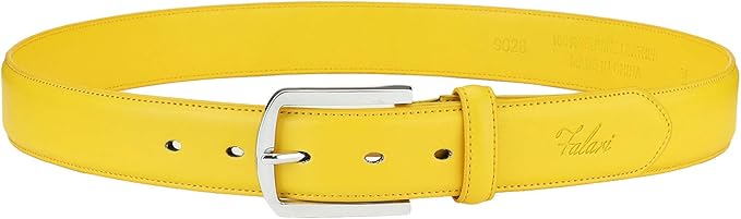 Falari Men Genuine Leather Casual Dress Belt With Single Prong Buckle, Classic Style Belt