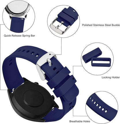 BISONSTRAP Watch Strap 18mm 19mm 20mm 21mm 22mm, Quick Release Silicone Watch Bands for Men Women