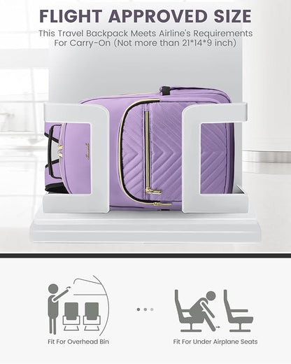 LOVEVOOK Laptop Backpack for Women, Travel Computer Work Bags with 17-inch Laptop Compartment, College School Student Bag Teen Backpacks For Girls, Outdoor Carry On Backpack Purse, Purple