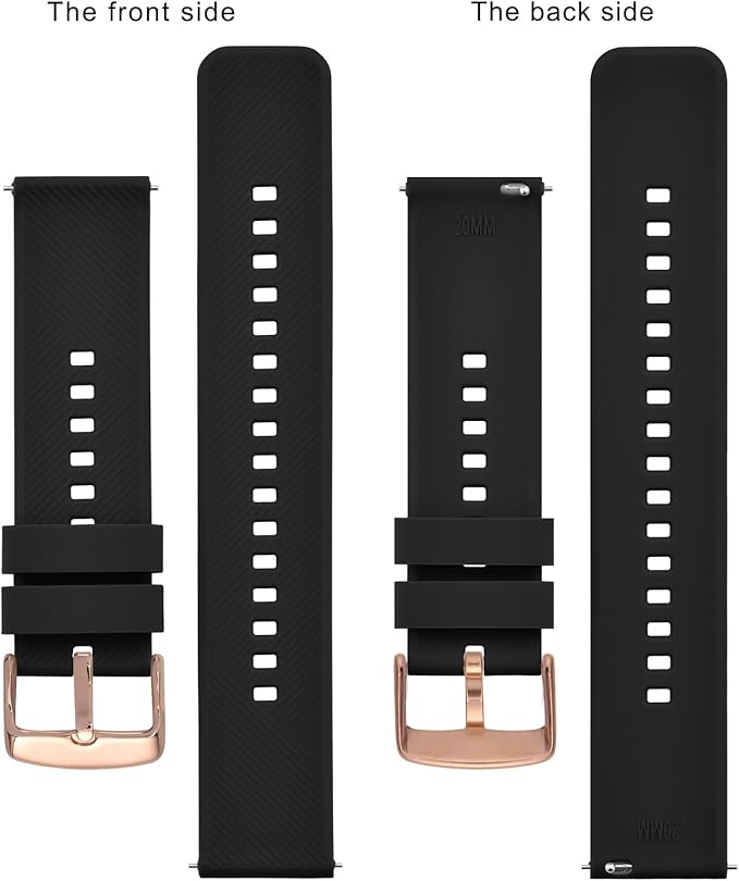 BISONSTRAP Watch Strap 18mm 19mm 20mm 21mm 22mm, Quick Release Silicone Watch Bands for Men Women