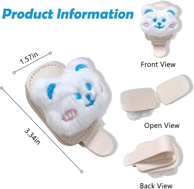 Panda Sunglasses Holder for Car Visor,Magnetic Leather Sunglass Holder,Ticket Card Clip Sunglasses Mount,Cars Visor Accessories Gadgets Pandas Car Decor,Panda Gifts for Women,Men,Mom