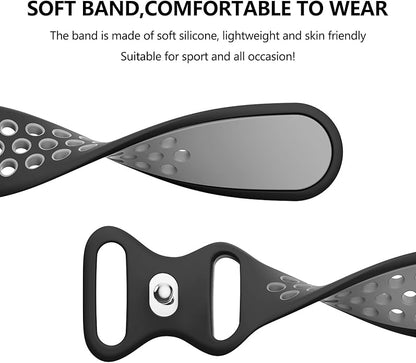 Meliya 20mm 22mm Watch Bands Quick Release Replacement Wristband, Soft Silicone Bands Breathable Sport Replacement Straps for Men Women