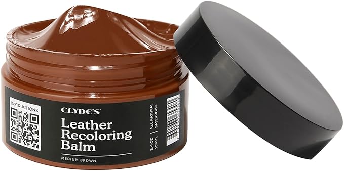 Clyde's™ Recoloring Balm | Non-Toxic Material Dye & Restorer for Furniture, Car Seats, & More | 23 Colors (Medium Brown, 100ML)