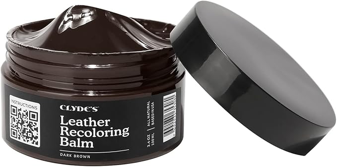 Clyde's™ Recoloring Balm | Non-Toxic Material Dye & Restorer for Furniture, Car Seats, & More | 23 Colors (Dark Brown, 100ML)
