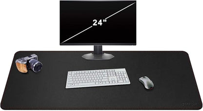 ZORESYN Large Mouse Pad (47.2" x 23.6") - PU Leather Extended Gaming Mousepad Desk Mat - Nonslip Base and Waterproof Desktop Keyboard Extended Mouse Mat (Black)